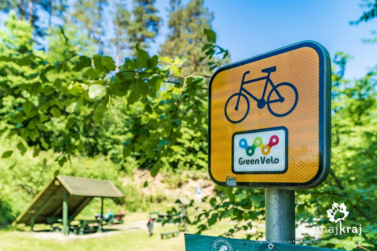 Znak Green Velo koło Fromborka