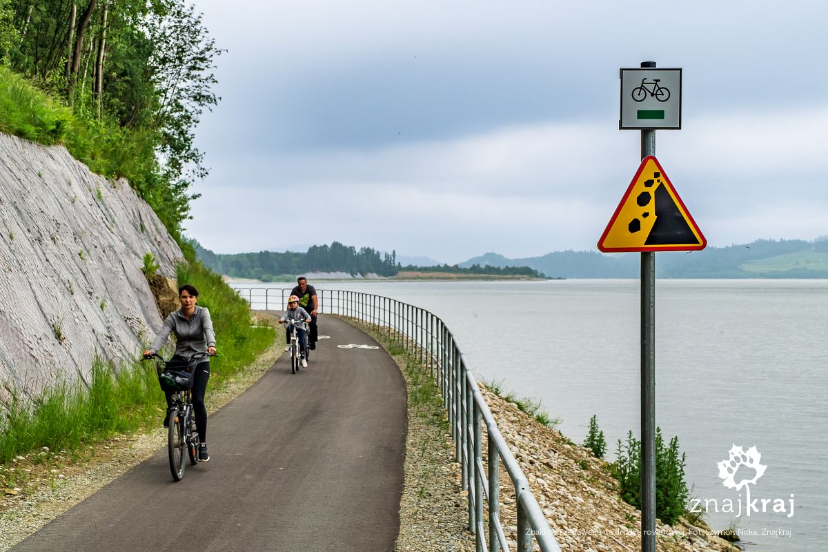 Znaki ostrzegawcze na drodze rowerowej