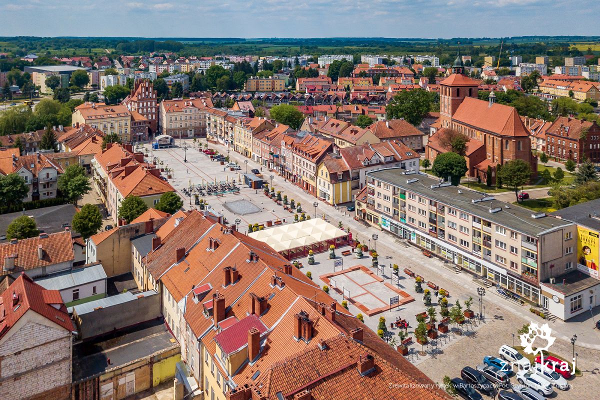 Zrewitalizowany rynek w Bartoszycach