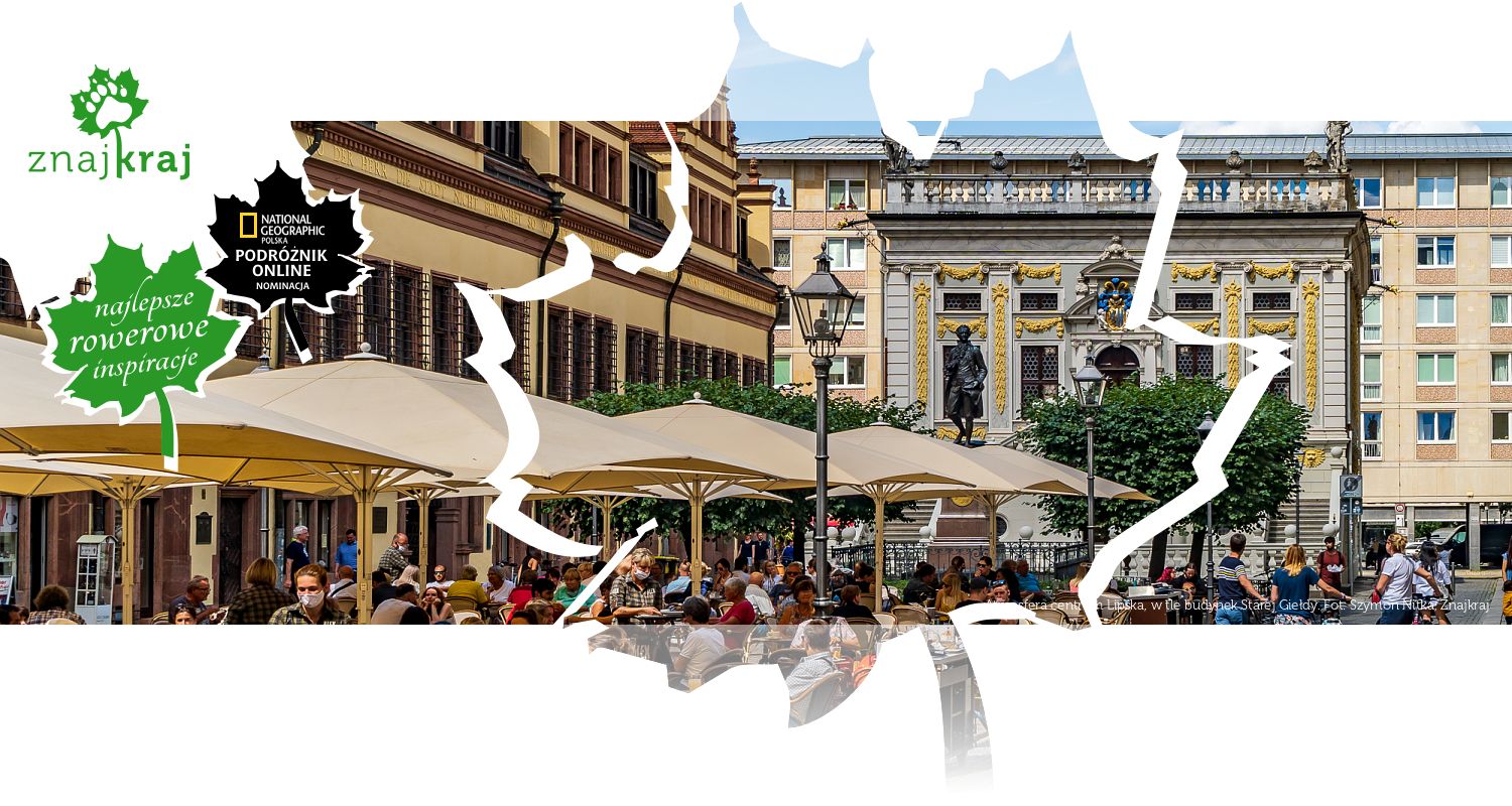 Atmosfera centrum Lipska, w tle budynek Starej Giełdy