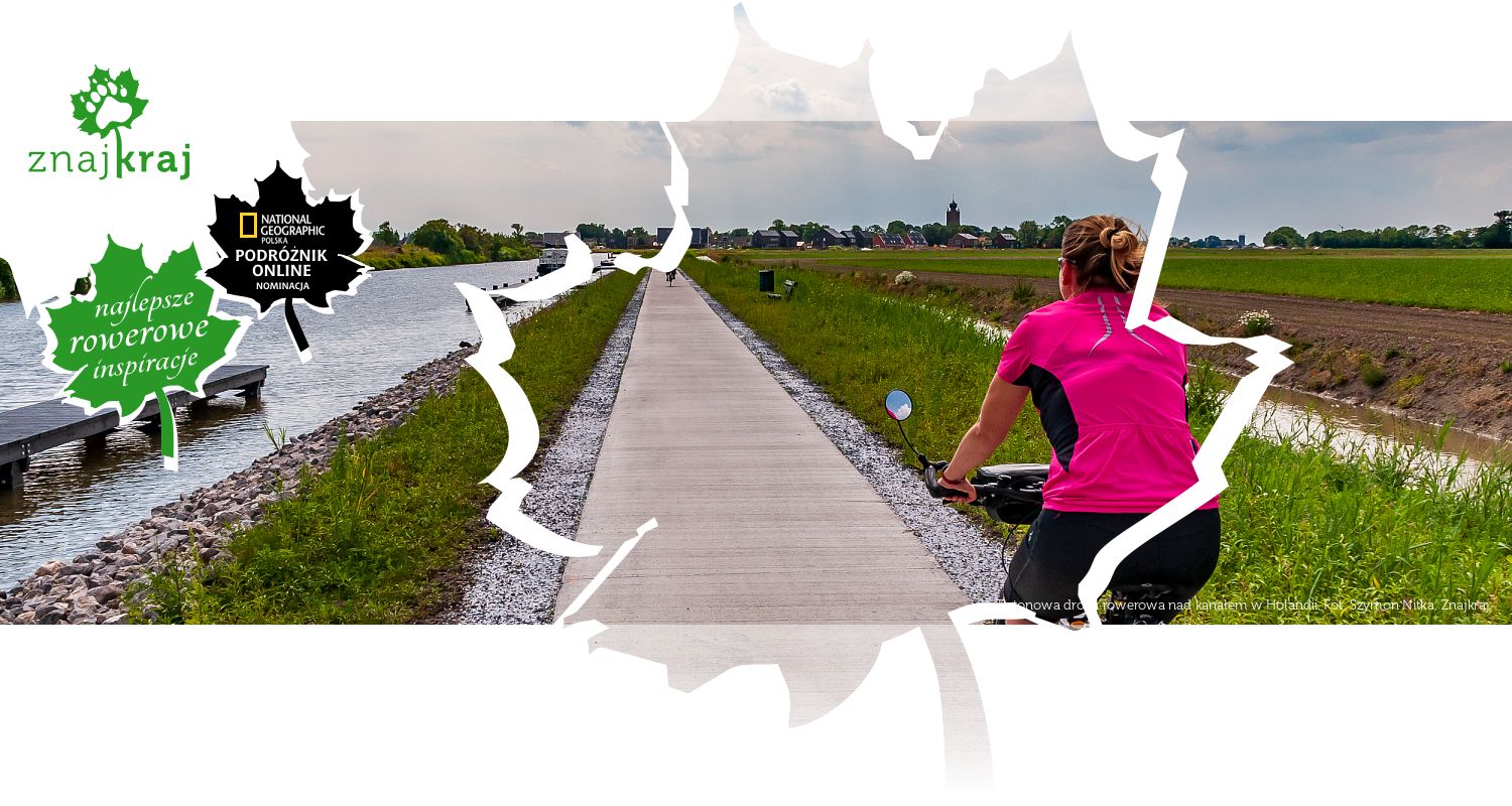 Betonowa droga rowerowa nad kanałem w Holandii