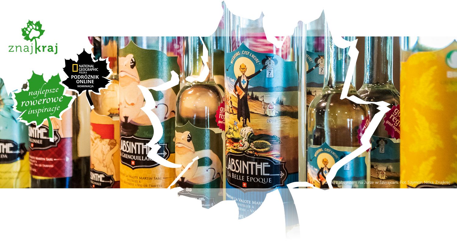 Butelki z absyntem na Jurze w Szwajcarii