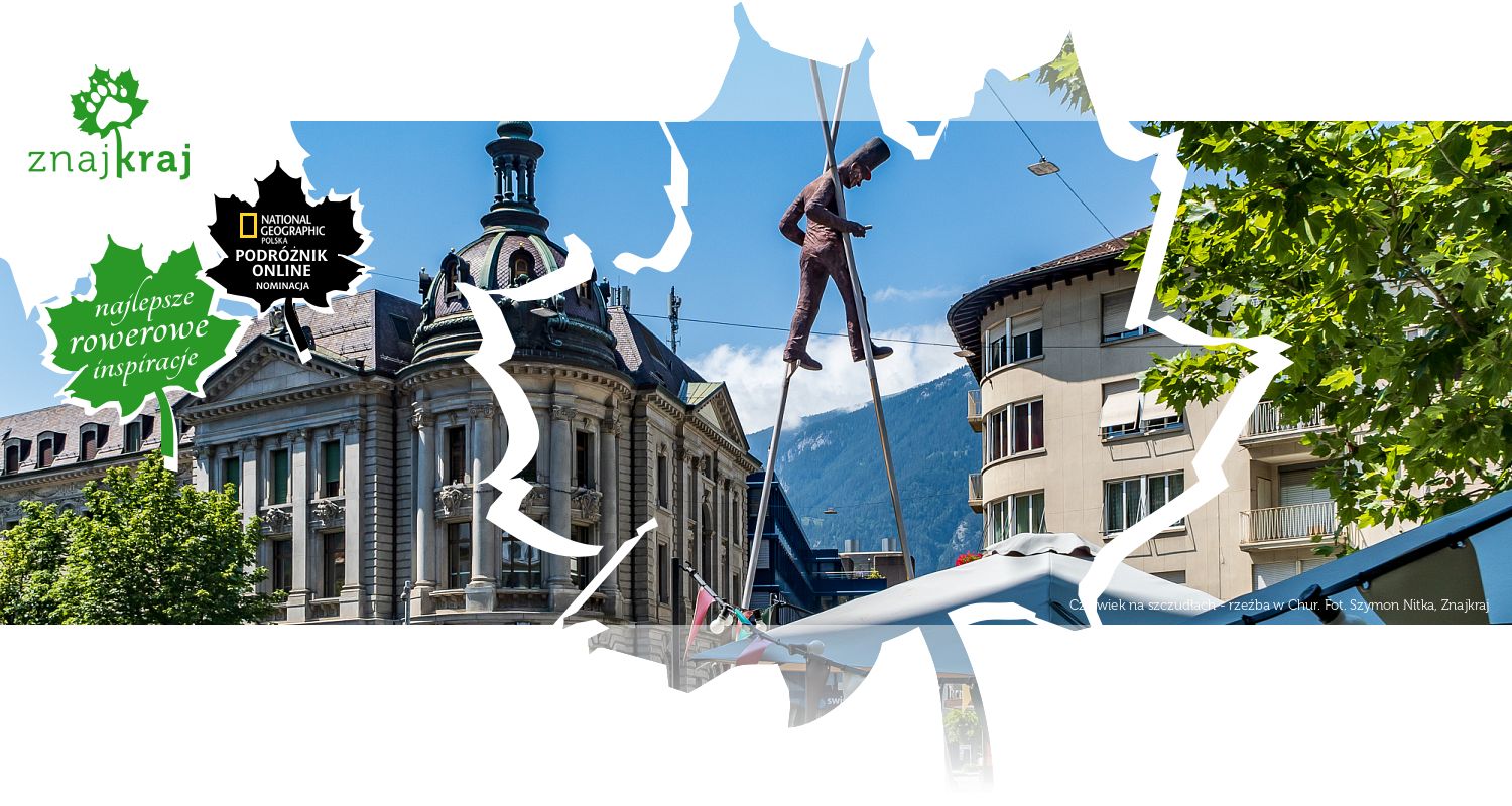 Człowiek na szczudłach - rzeźba w Chur