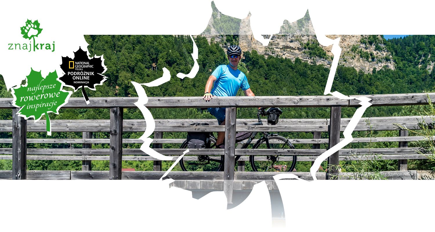 Drewniany mostek rowerowy nad Drawą