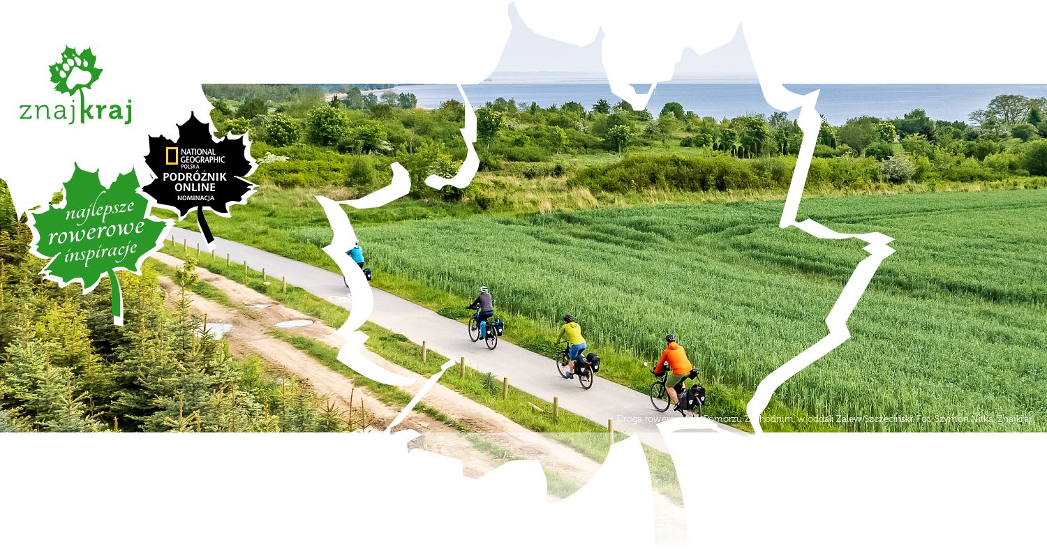 Droga rowerowa na Pomorzu Zachodnim, w oddali Zalew Szczeciński