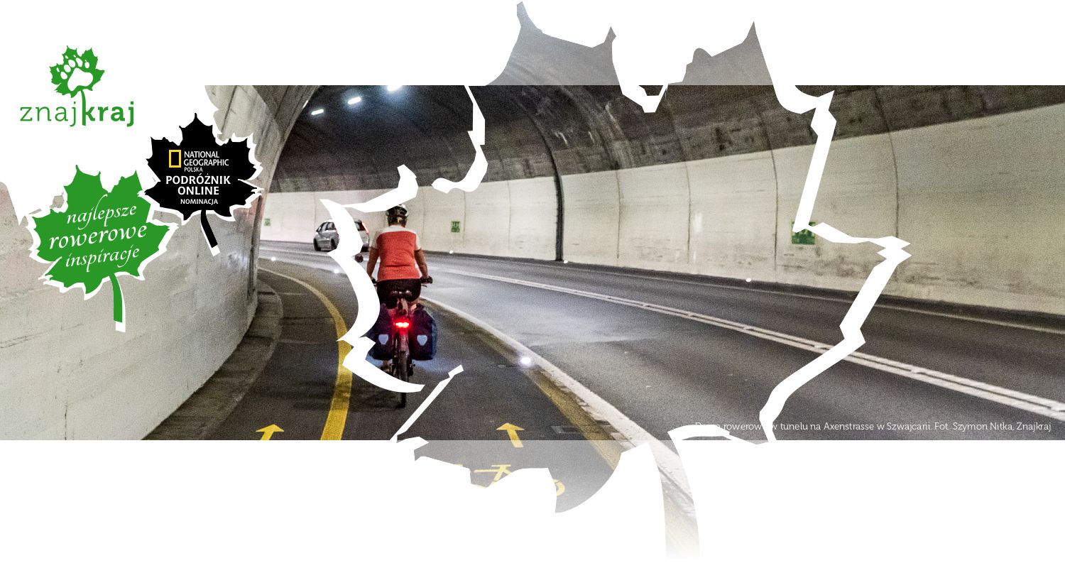 Droga rowerowa w tunelu na Axenstrasse w Szwajcarii