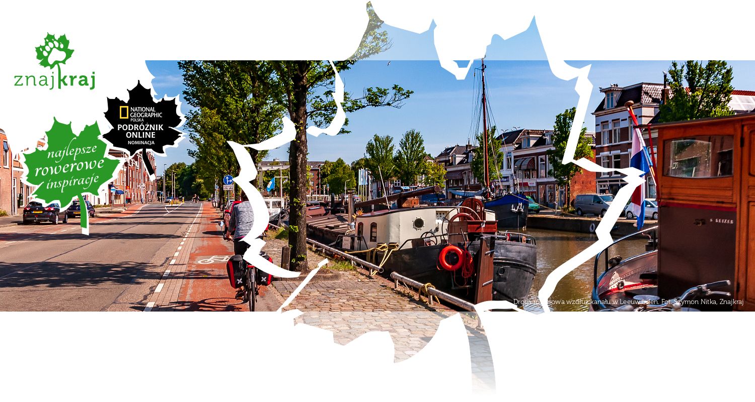 Droga rowerowa wzdłuż kanału w Leeuwarden