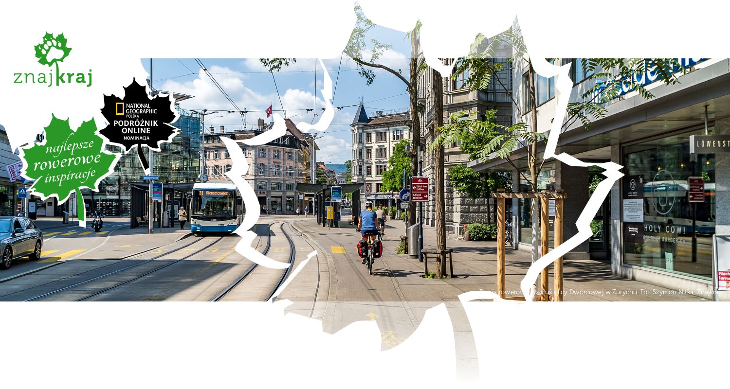 Droga rowerowa wzdłuż ulicy Dworcowej w Zurychu
