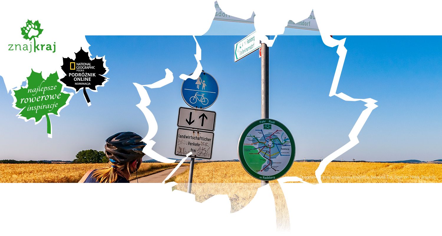 Drogowskaz przy szlaku rowerowym w Saksonii