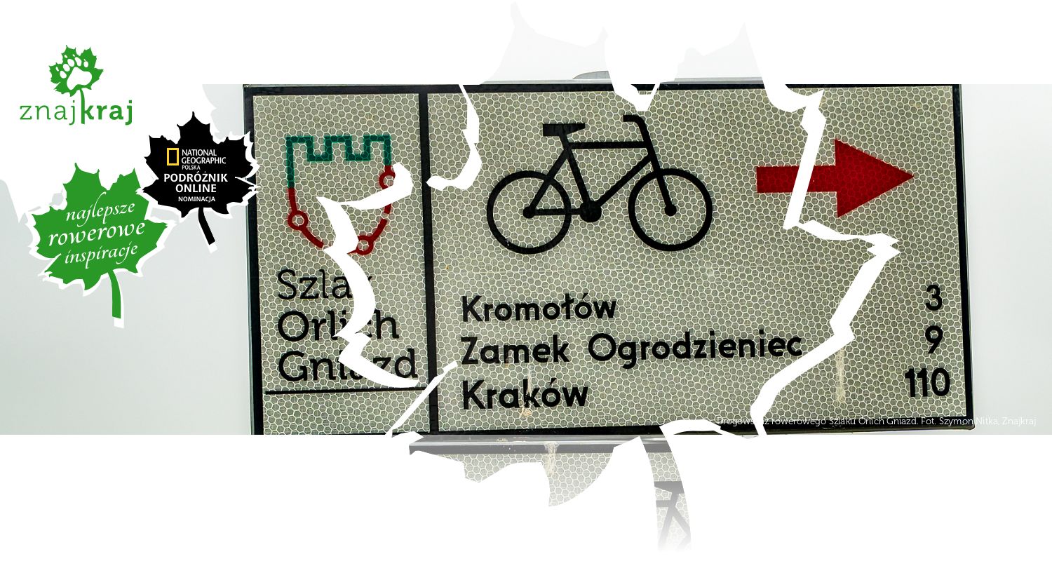 Drogowskaz rowerowego Szlaku Orlich Gniazd