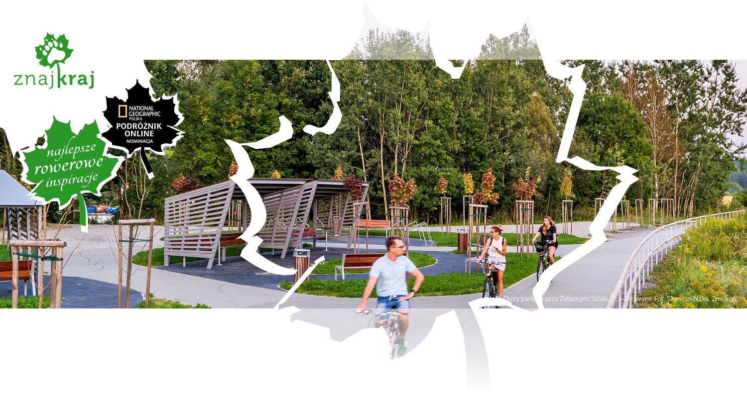 Duży parking przy Żelaznym Szlaku Rowerowym
