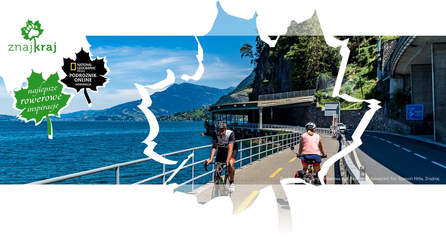 Dwukierunkowa droga rowerowa nad jeziorem w Szwajcarii