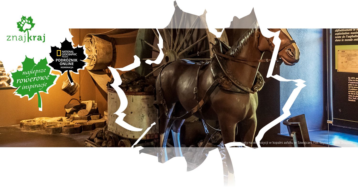 Eksponaty na ekspozycji w kopalni asfaltu w Szwajcarii