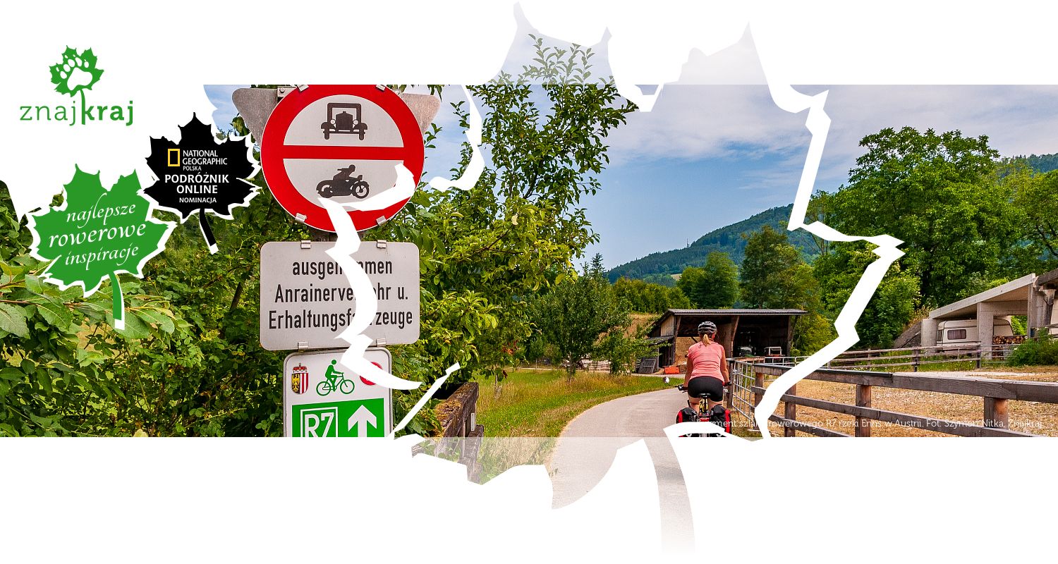 Fragment szlaku rowerowego R7 rzeki Enns w Austrii