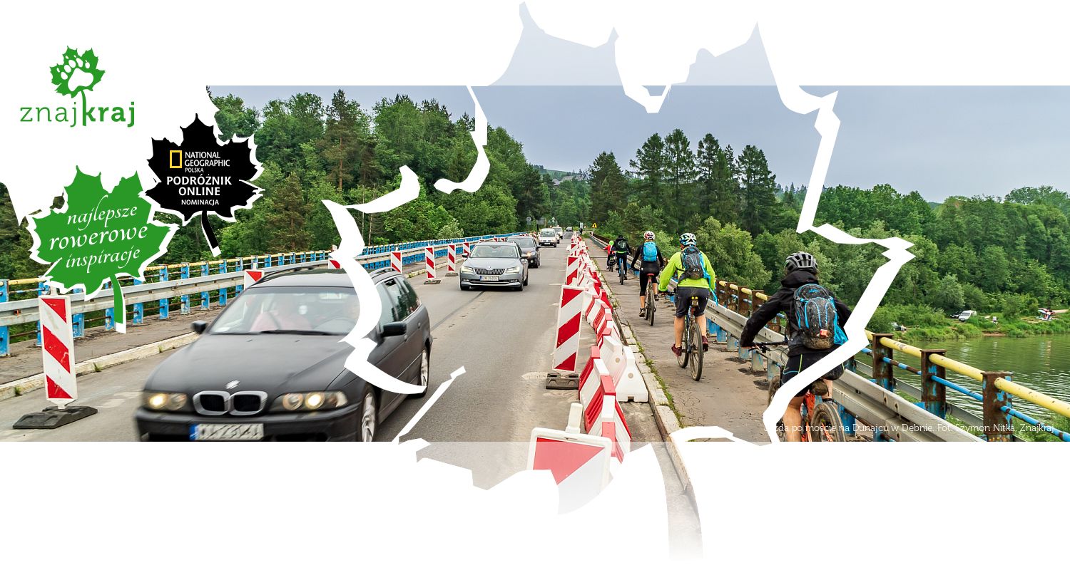 Jazda po moście na Dunajcu w Dębnie