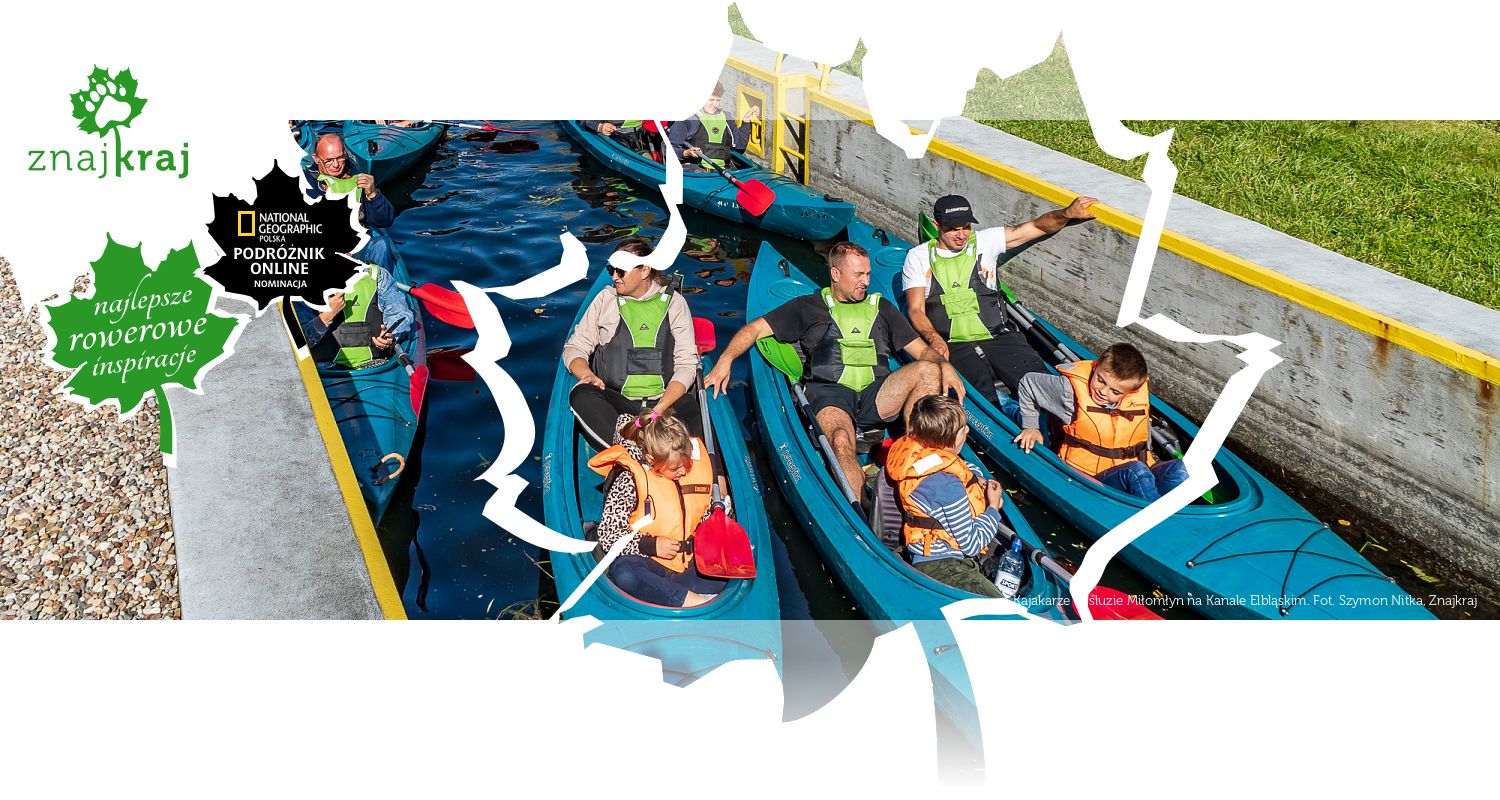 Kajakarze w śluzie Miłomłyn na Kanale Elbląskim