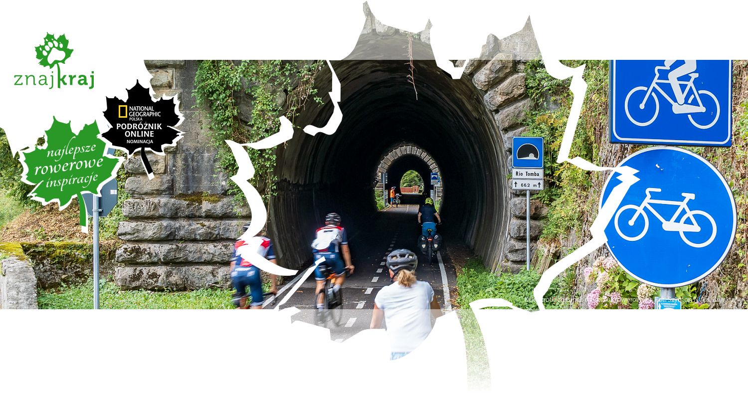 Kilka krótkich tuneli na szlaku rowerowym
