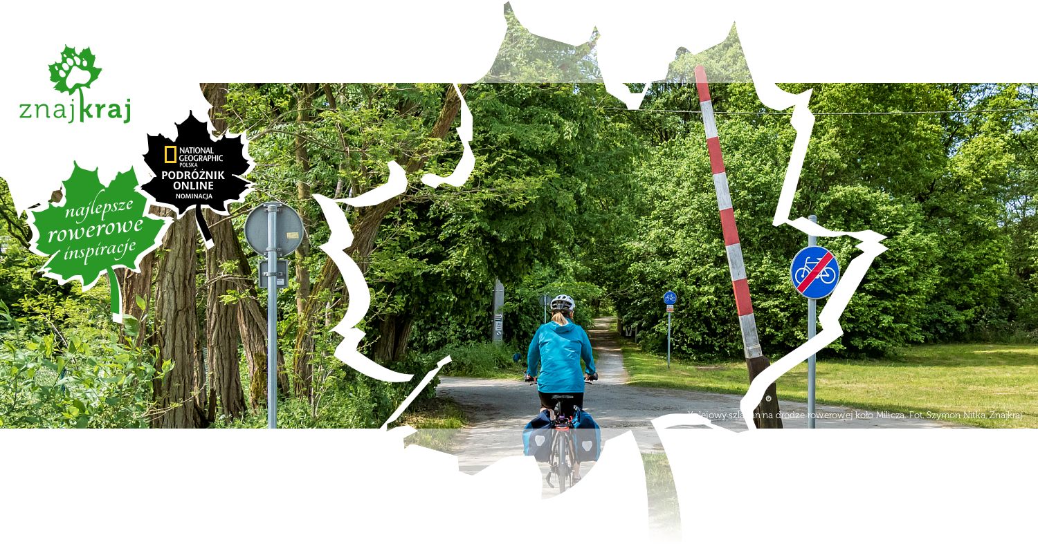 Kolejowy szlaban na drodze rowerowej koło Milicza