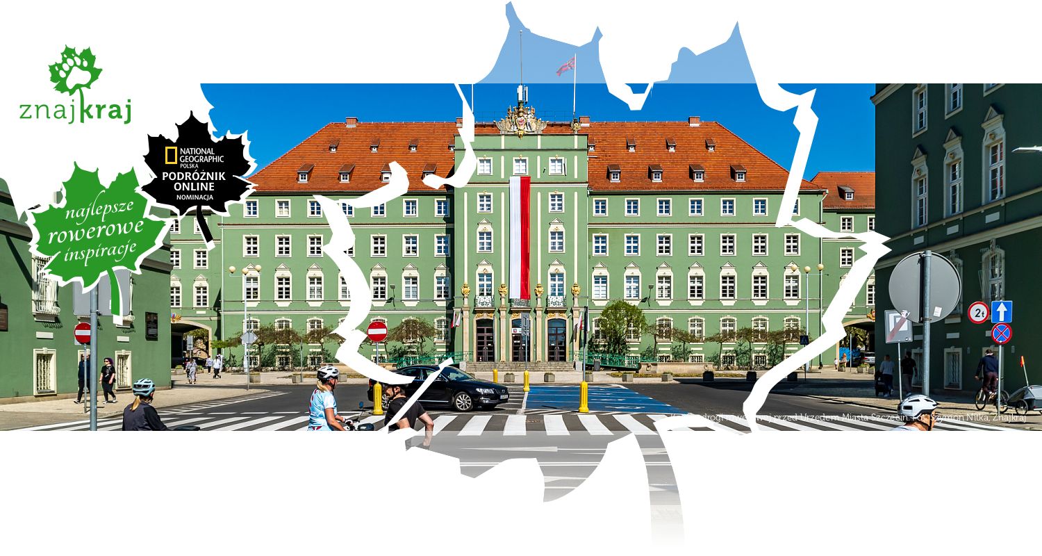 Koniec drogi rowerowej przed Urzędem Miasta Szczecin