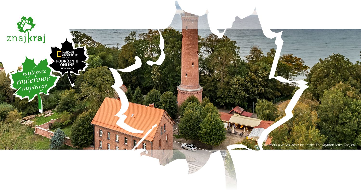 Latarnia morska w Gąskach z lotu ptaka