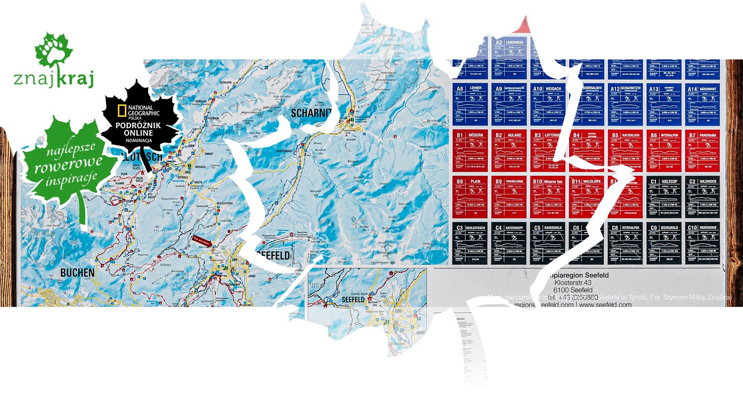 Mapa narciarskich tras biegowych w Seefeld w Tyrolu