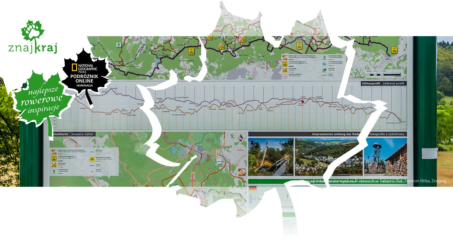 Mapa szlaków rowerowych w Rudawach w Saksonii