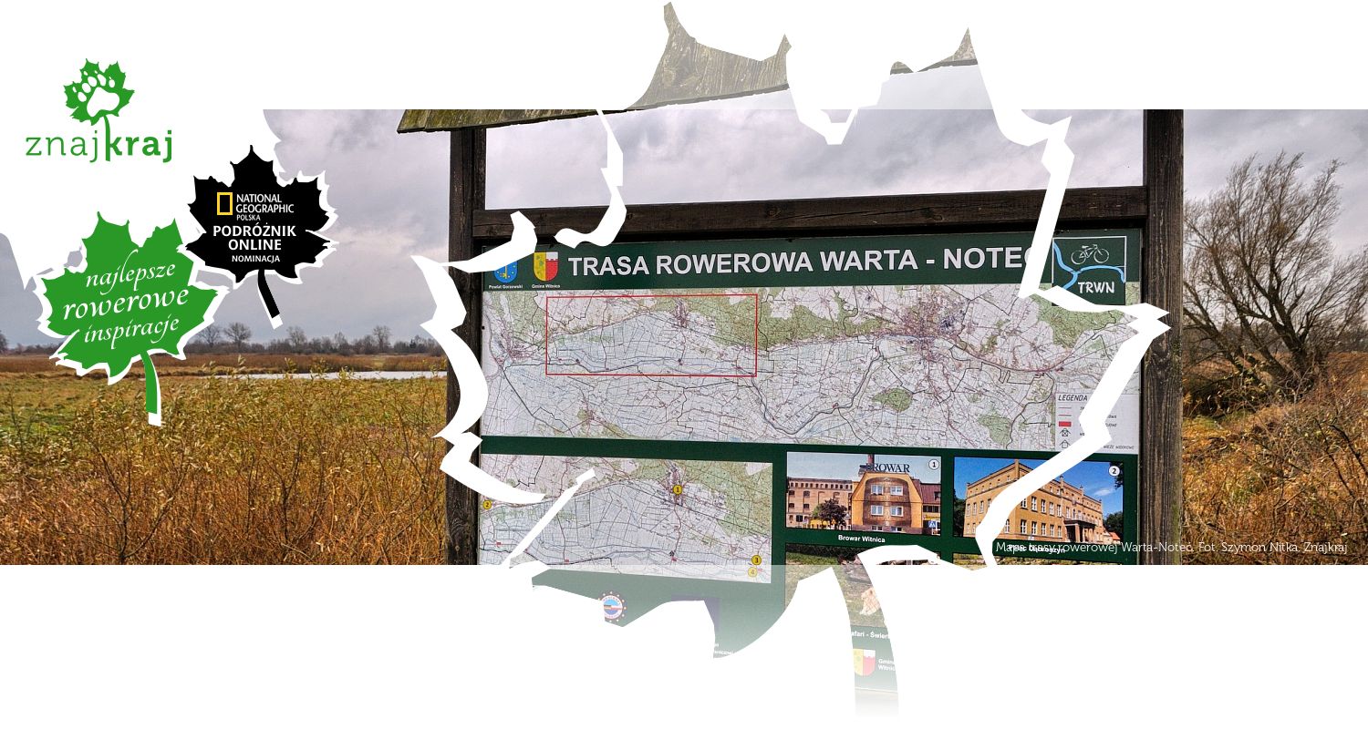 Mapa trasy rowerowej Warta-Noteć