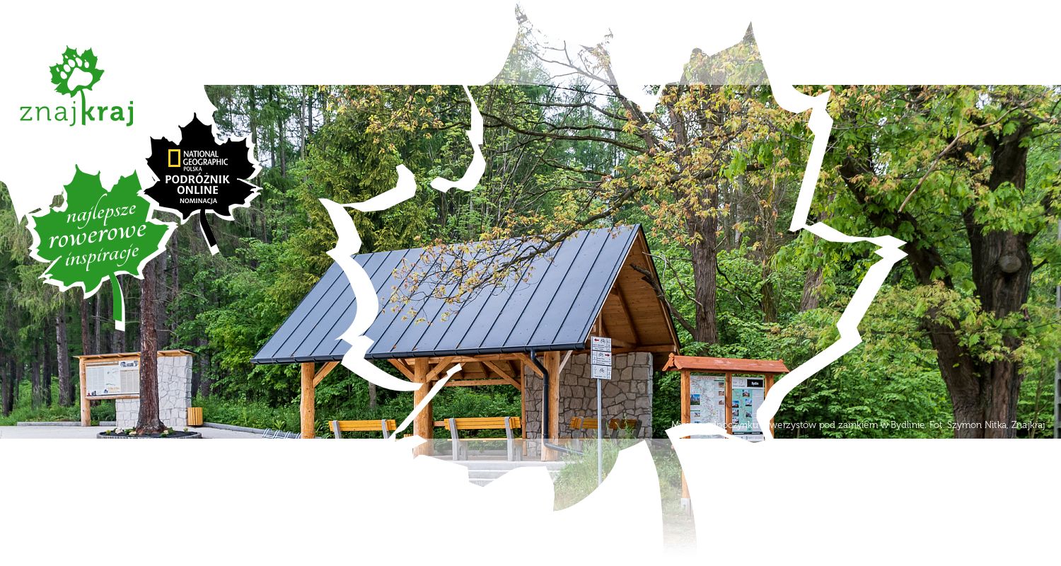 Miejsca odpoczynku rowerzystów pod zamkiem w Bydlinie