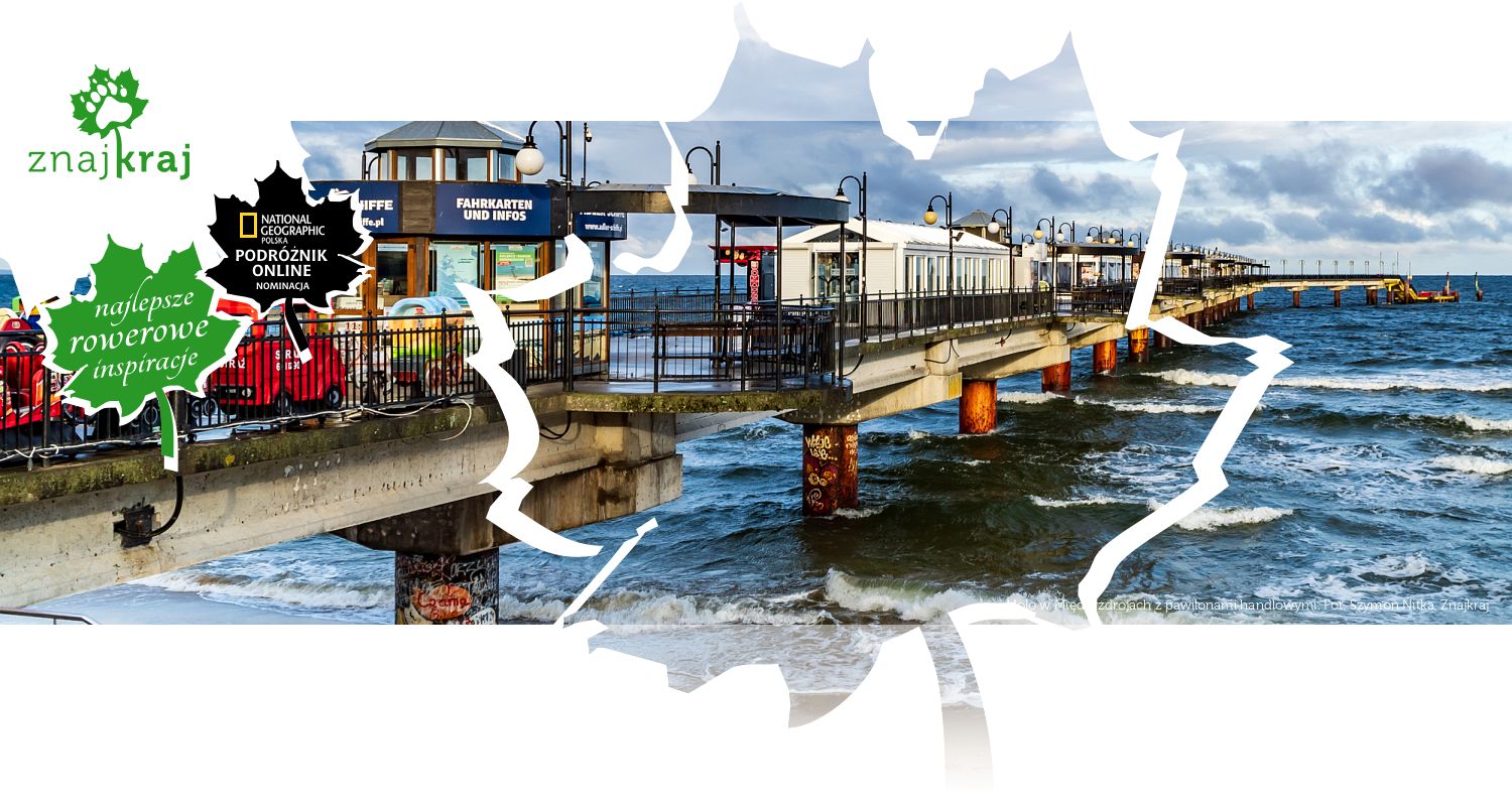 Molo w Międzyzdrojach z pawilonami handlowymi