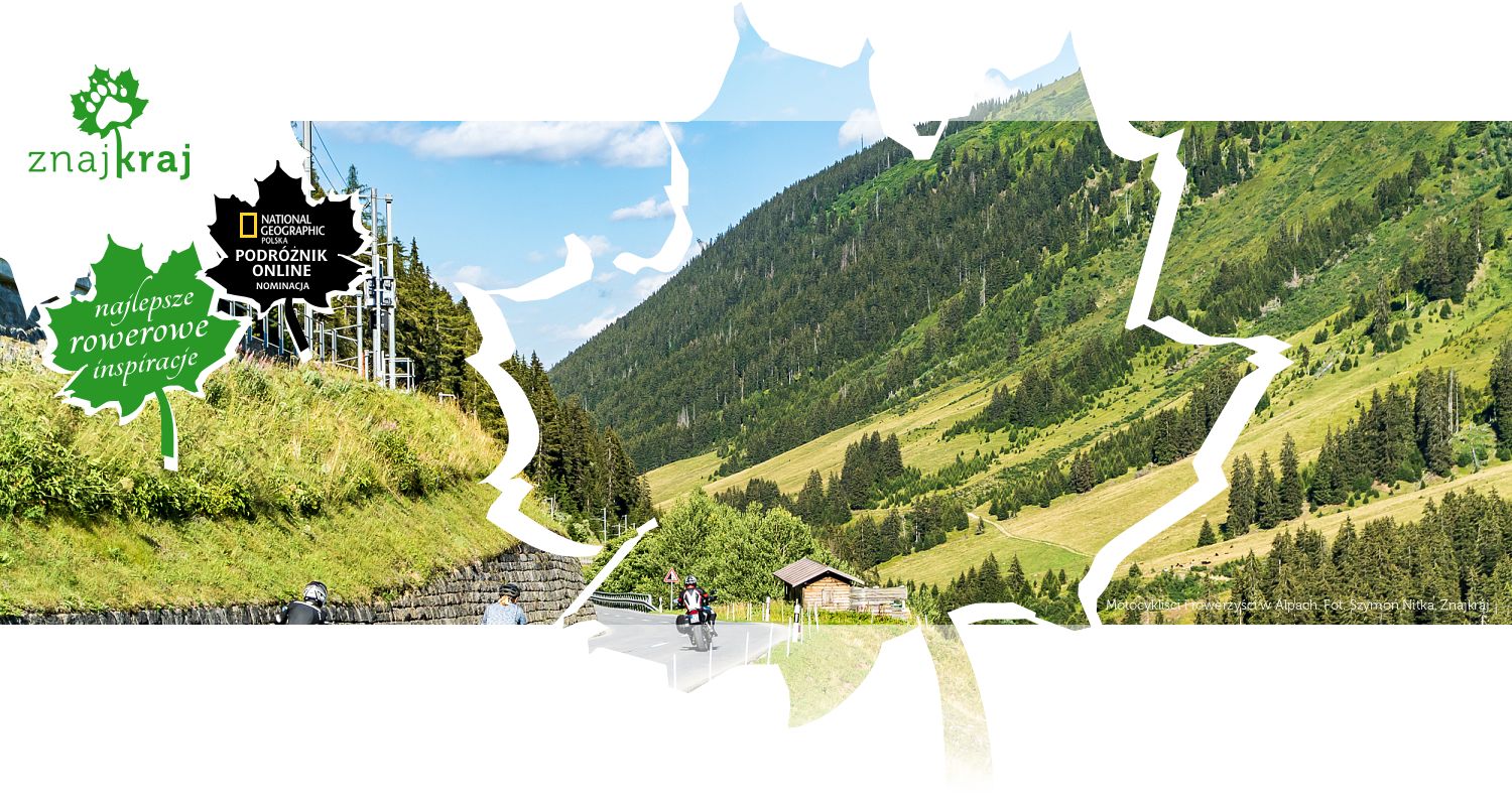 Motocykliści i rowerzyści w Alpach