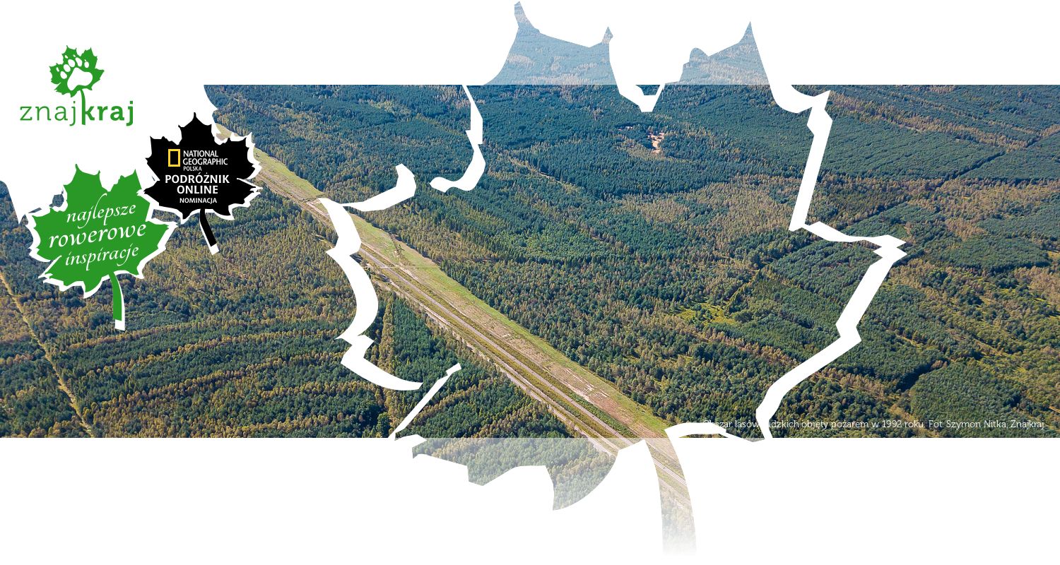 Obszar lasów rudzkich objęty pożarem w 1992 roku