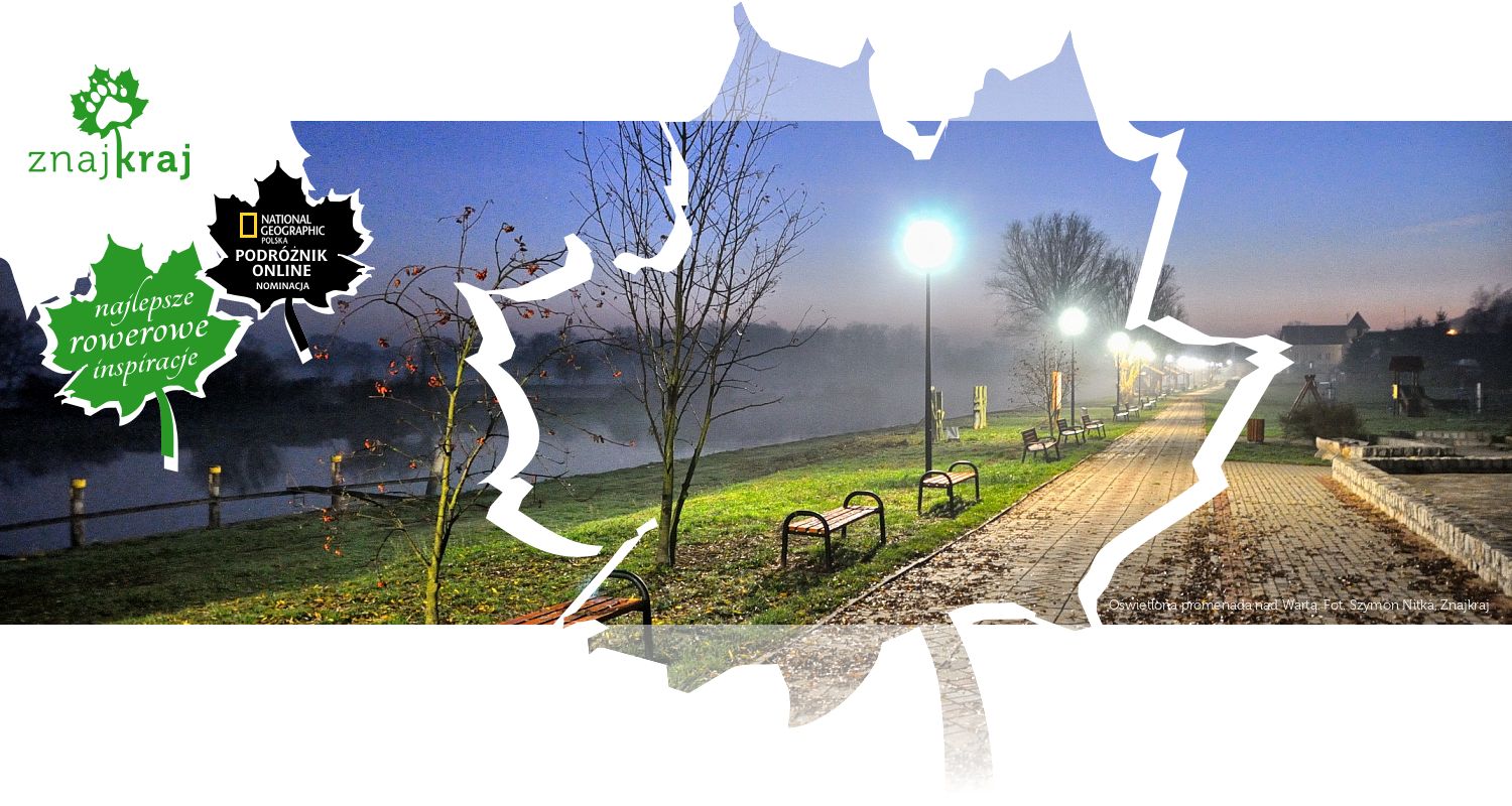 Oświetlona promenada nad Wartą