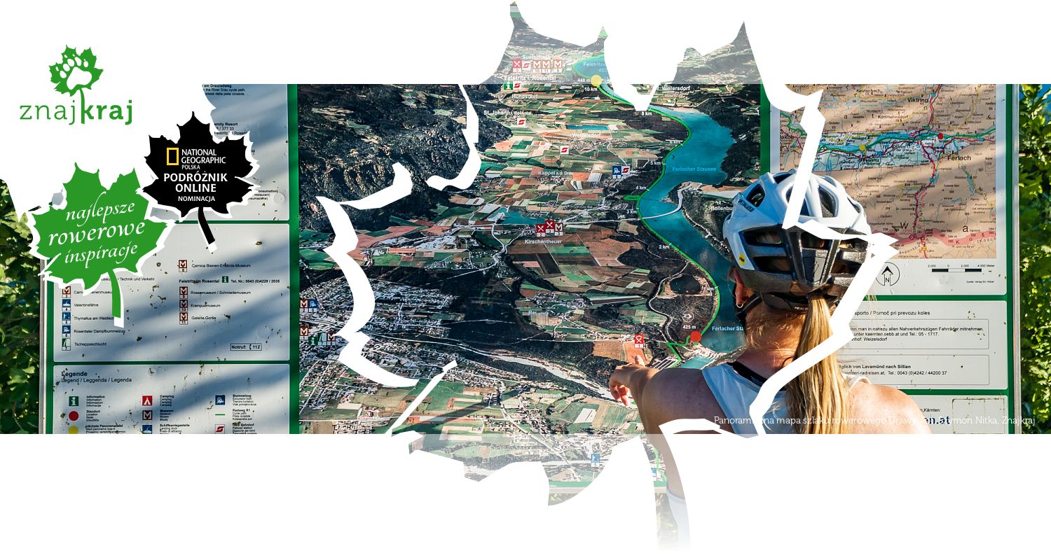 Panoramiczna mapa szlaku rowerowego Drawy