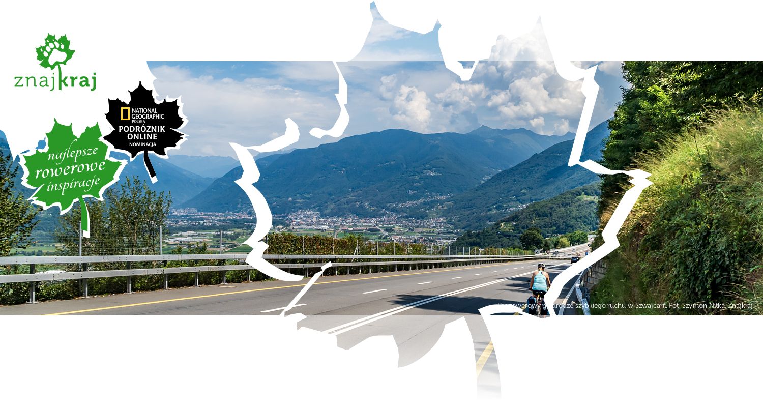 Pas rowerowy na drodze szybkiego ruchu w Szwajcarii
