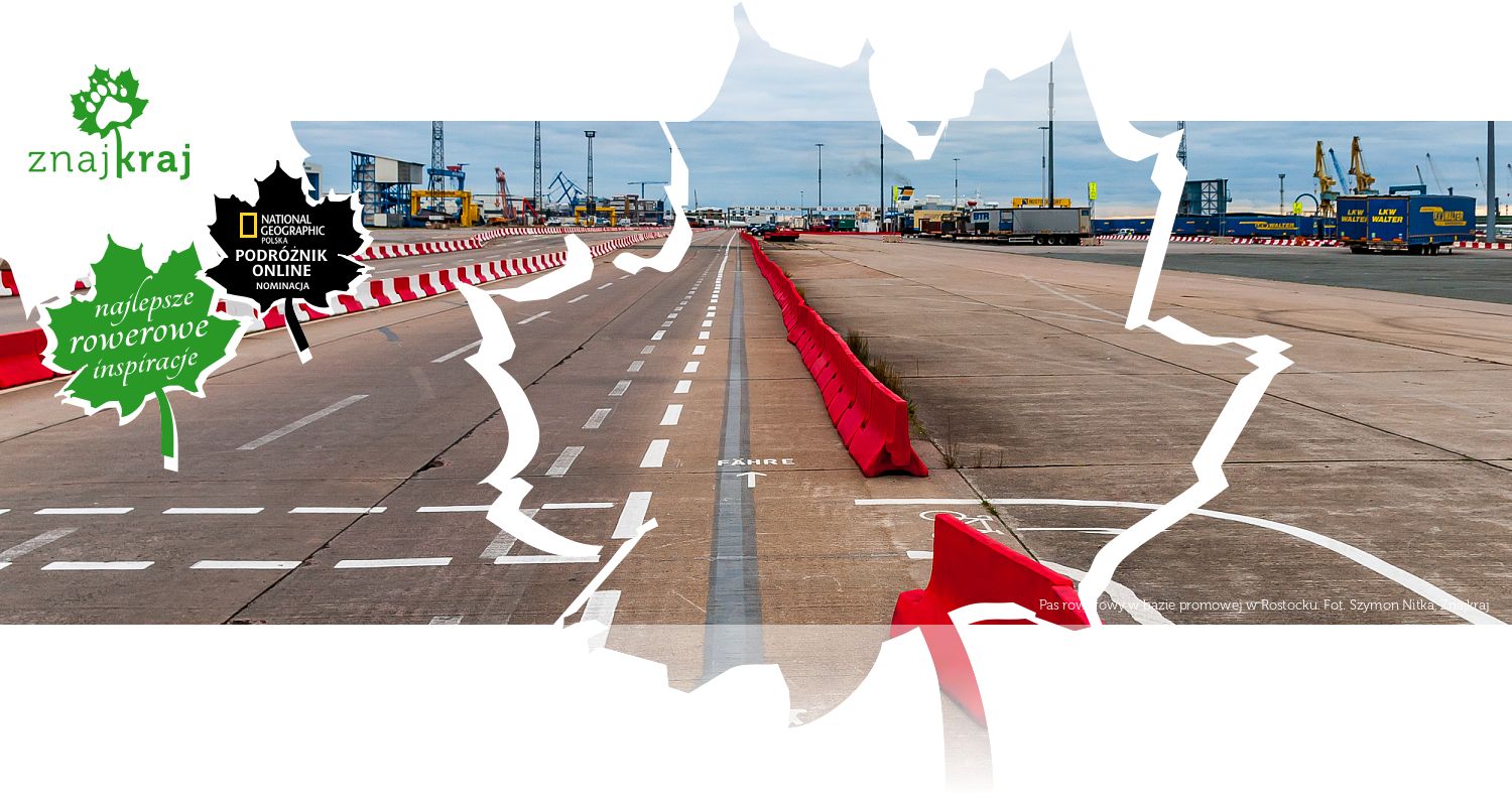 Pas rowerowy w bazie promowej w Rostocku