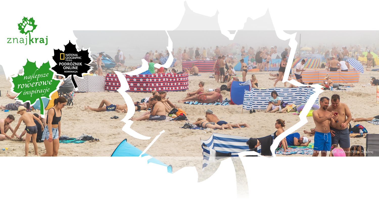 Plaża w Ustce we mgle