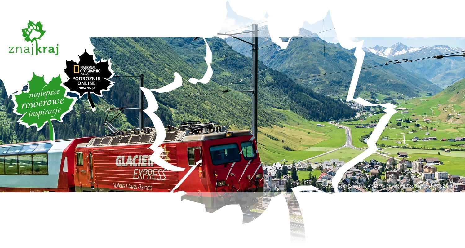 Pociąg Glacier Express w Alpach w Szwajcarii