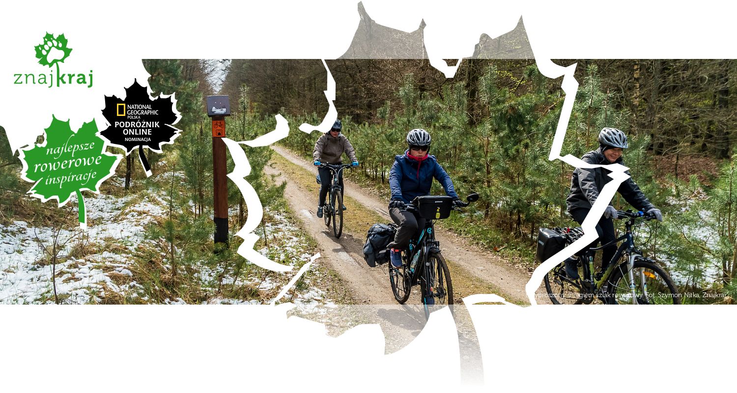 Przyprószony śniegiem szlak rowerowy