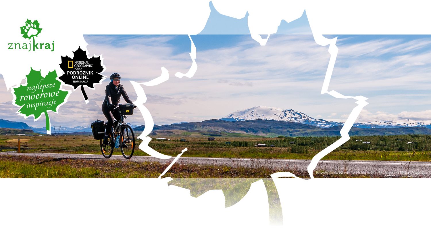 Rowerem na Islandii, z Heklą w tle