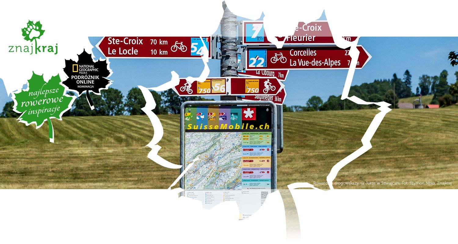 Rowerowe drogowskazy na Jurze w Szwajcarii