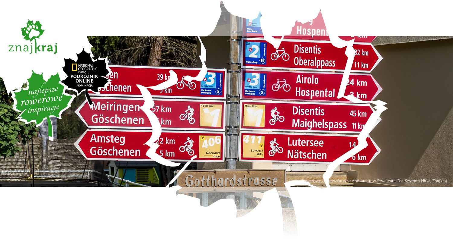 Rowerowe drogowskazy w Andermatt w Szwajcarii