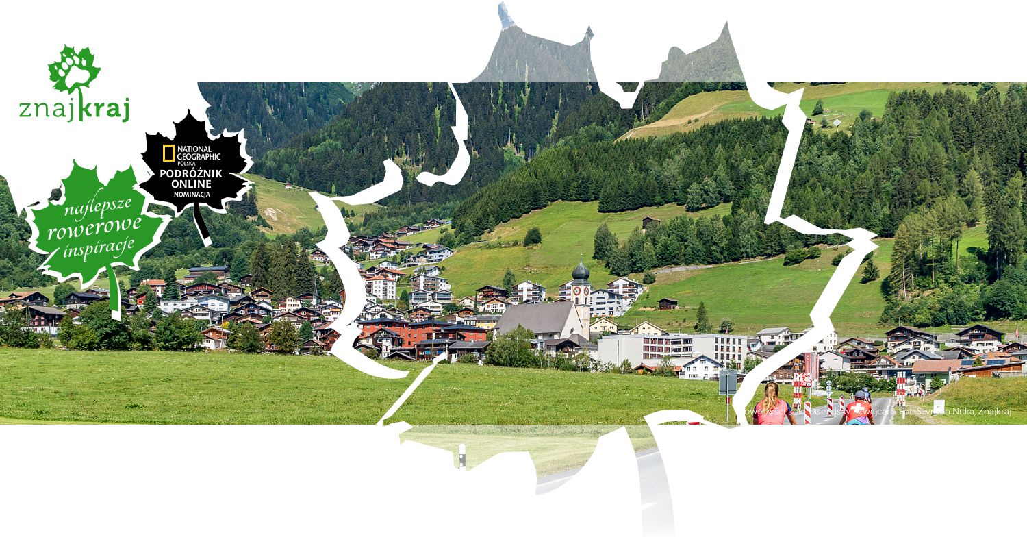 Rowerzyści koło Disentis w Szwajcarii