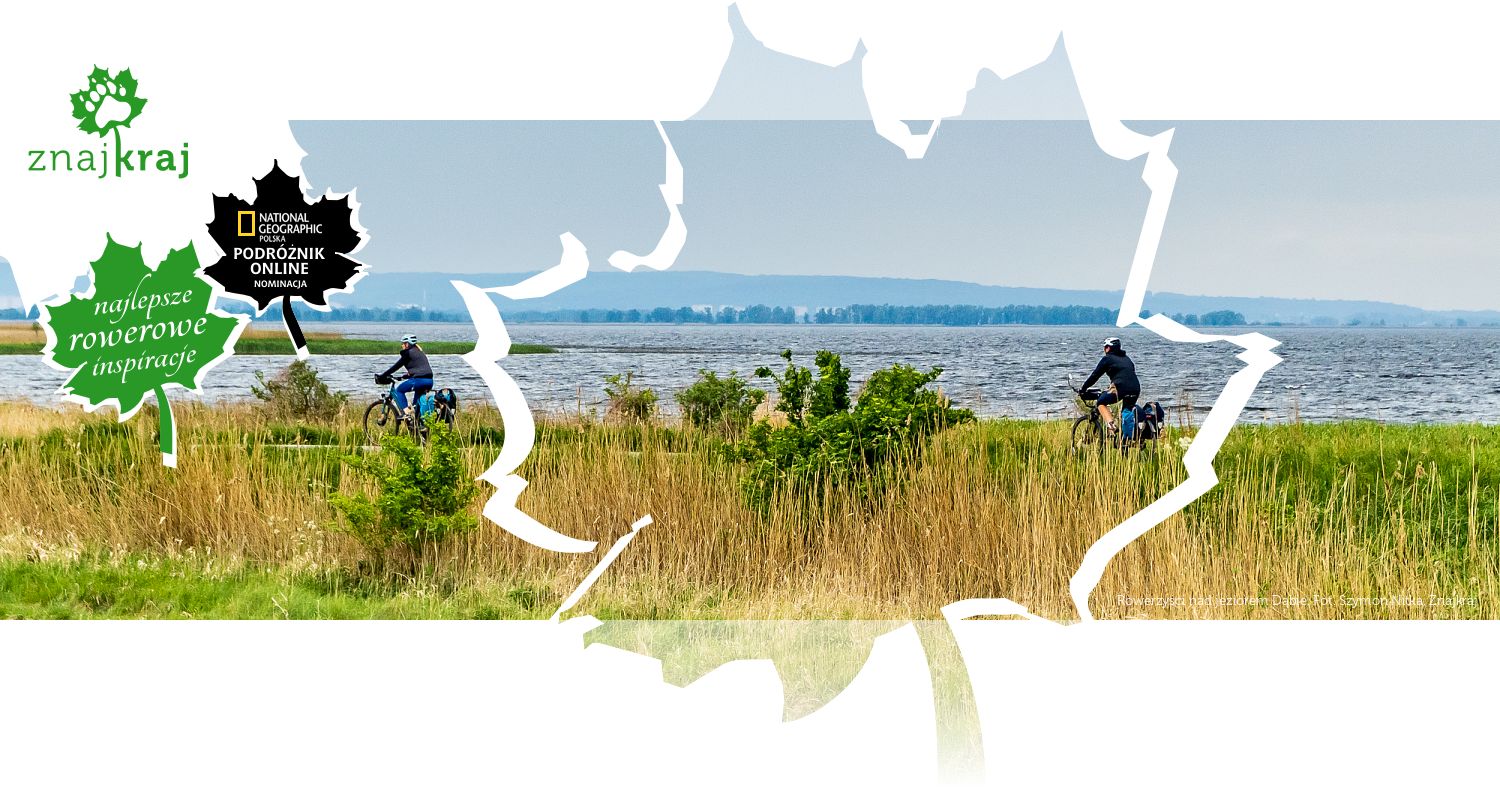 Rowerzyści nad jeziorem Dąbie