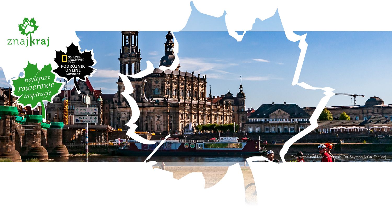 Rowerzyści nad Łabą w Dreźnie