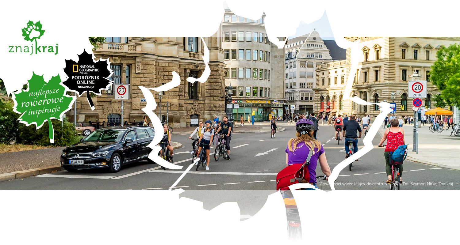 Rowerzyści wjeżdżający do centrum Lipska