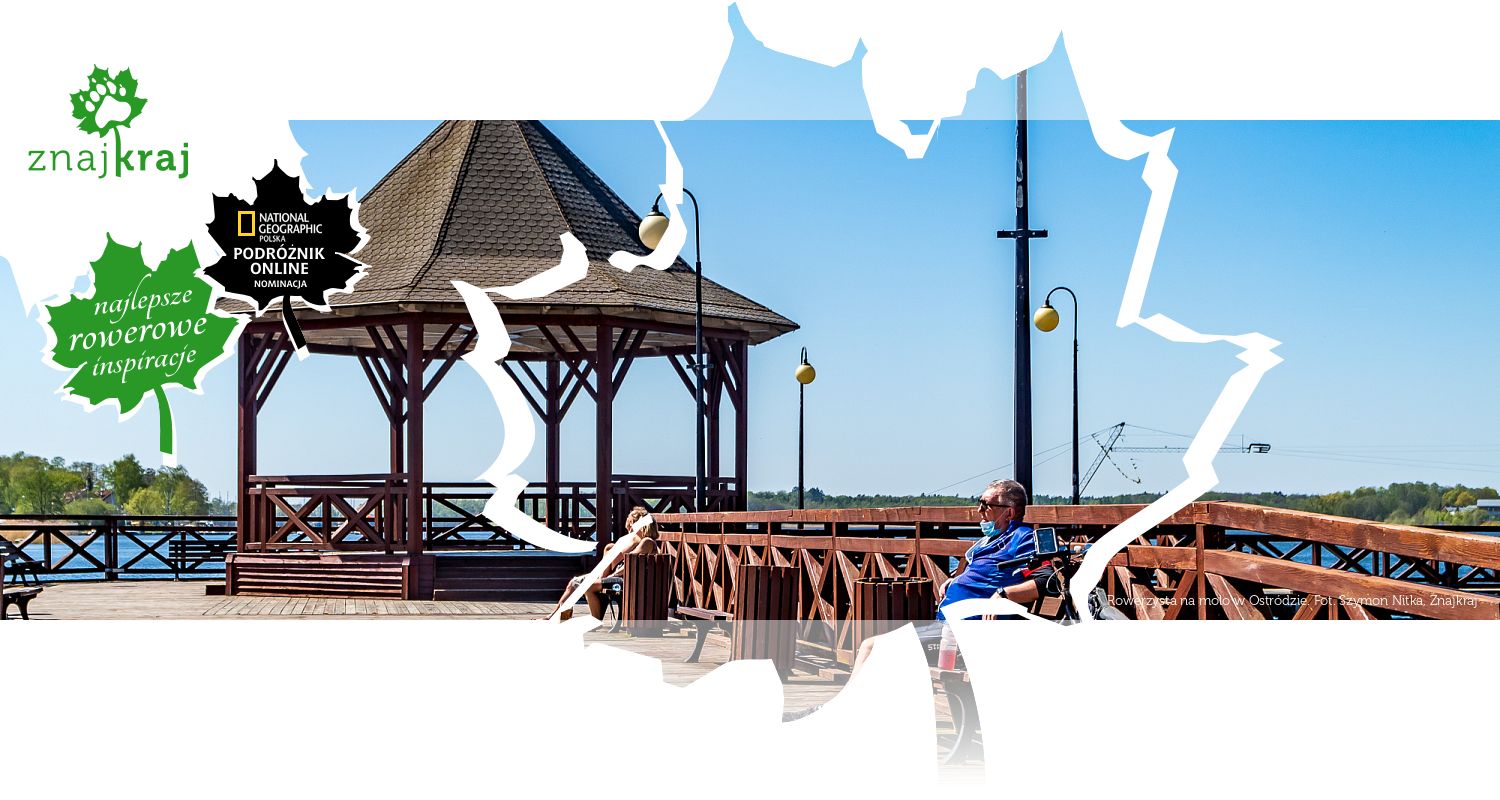 Rowerzysta na molo w Ostródzie