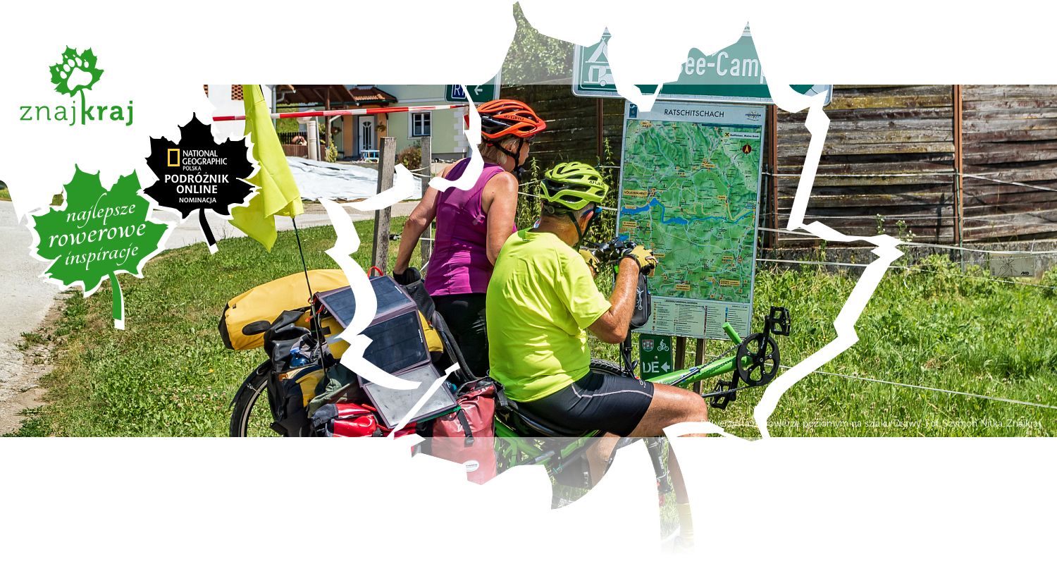 Rowerzysta na rowerze poziomym na szlaku Drawy