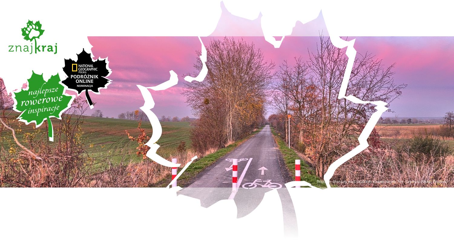 Różowe chmury nad szlakiem rowerowym