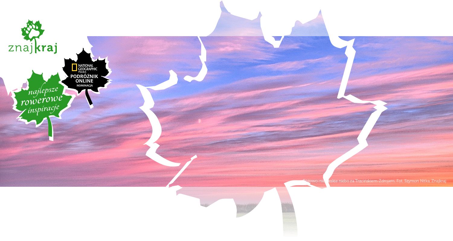 Różowo-niebieskie niebo za Trzcińskiem-Zdrojem