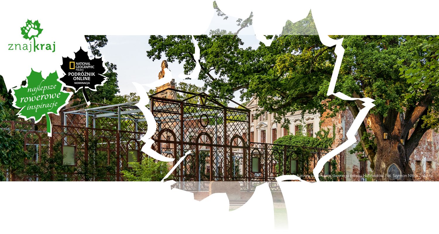 Ruiny i ażurowa konstrukcja dawnego pałacu Hatzfeldów